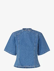 Custommade - Stella - short-sleeved blouses - 414 dusty blue - 0