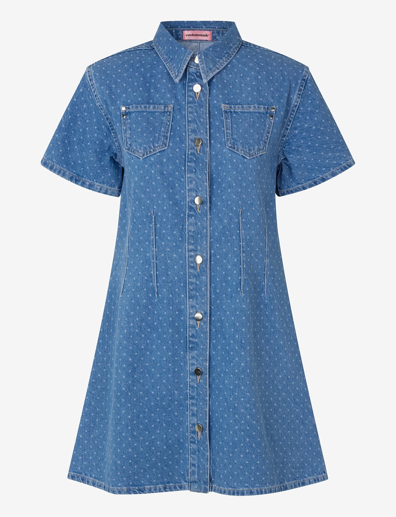 Custommade - Jamilah Dots - sukienki dżinsowe - 414 dusty blue - 0