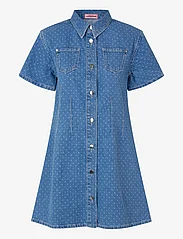 Custommade - Jamilah Dots - denimkjoler - 414 dusty blue - 0