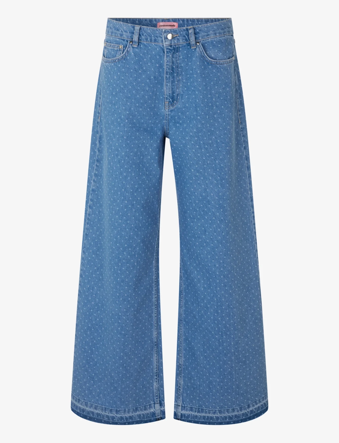 Custommade - Oteca Dots - jeans met wijde pijpen - 414 dusty blue - 0
