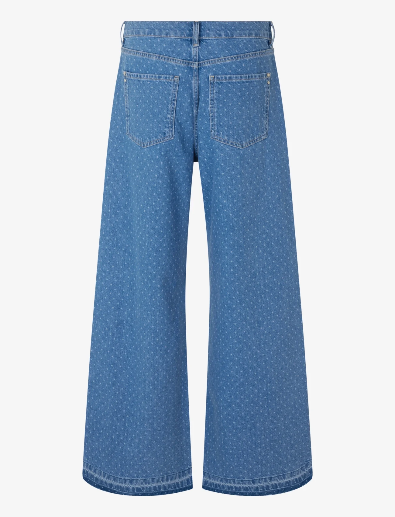 Custommade - Oteca Dots - jeans met wijde pijpen - 414 dusty blue - 1