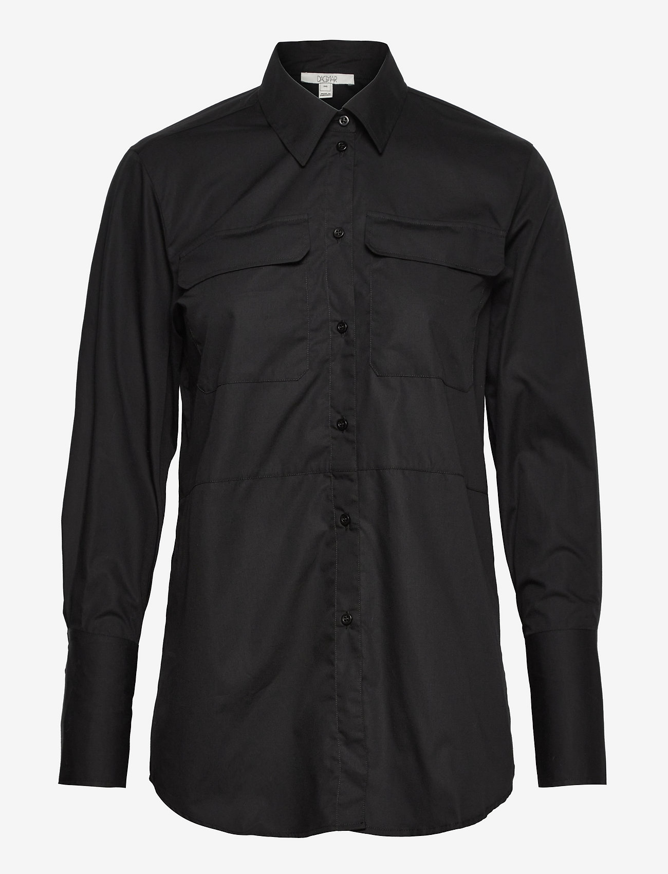 House Of Dagmar - Simone poplin - long-sleeved shirts - black - 0