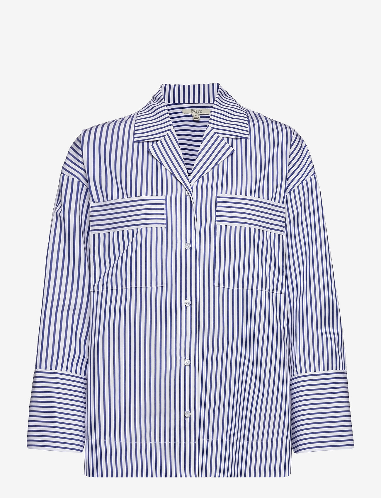House Of Dagmar - Dagne Stripe - långärmade skjortor - blue stripe - 0