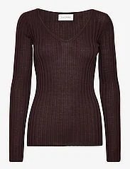 House Of Dagmar - Monique Top - long-sleeved tops - cacao - 0