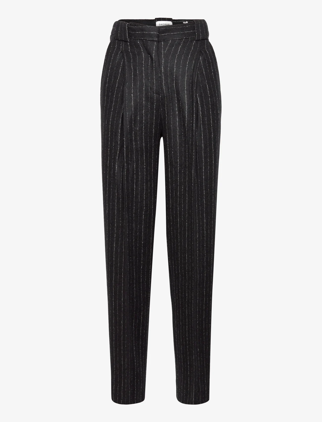 House Of Dagmar - Valerie BOTTOMS - straight leg trousers - black pinstripe - 0