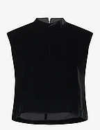 SLEEVELESS VELVETTOP - BLACK