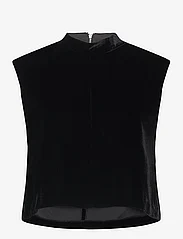 House Of Dagmar - SLEEVELESS VELVETTOP - sleeveless blouses - black - 0