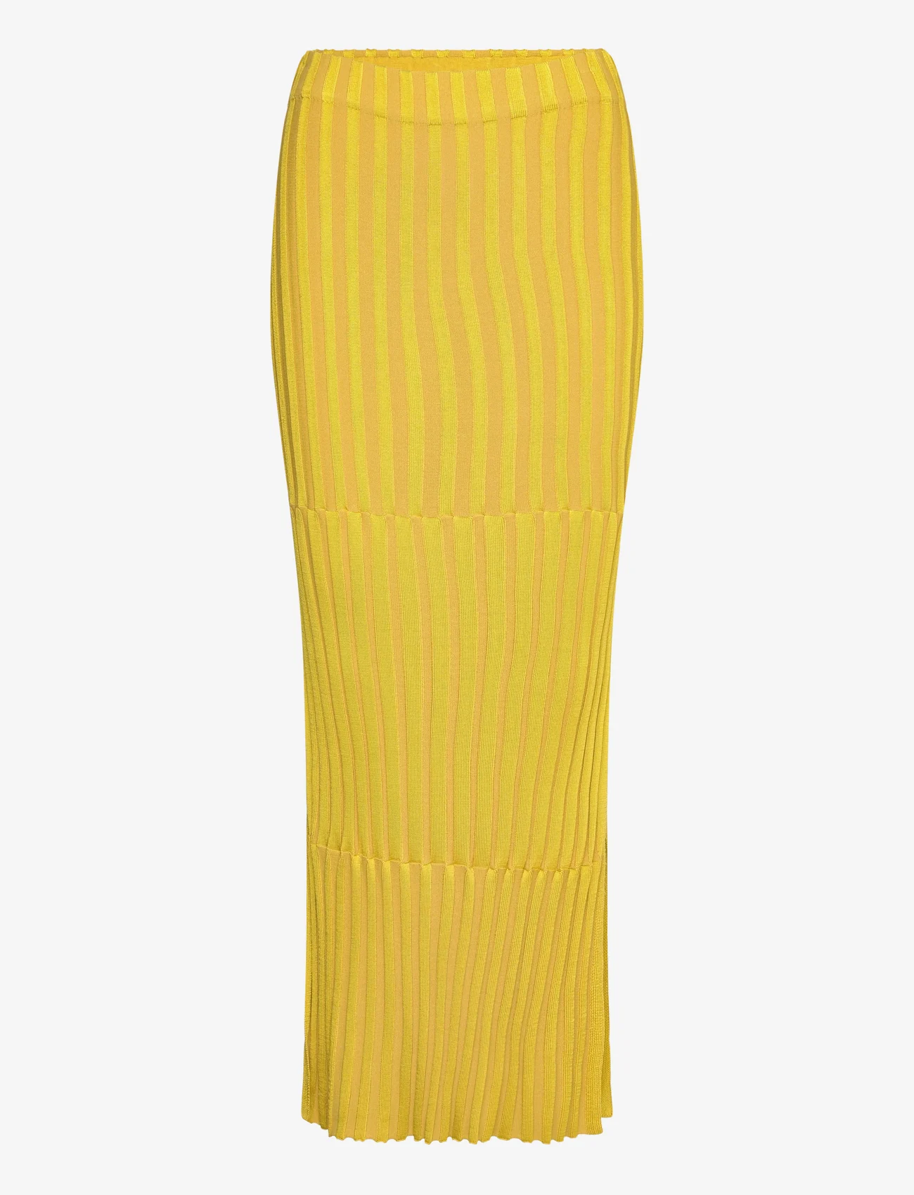 House Of Dagmar - Striped rib skirt - strikkede skjørt - saffron - 0
