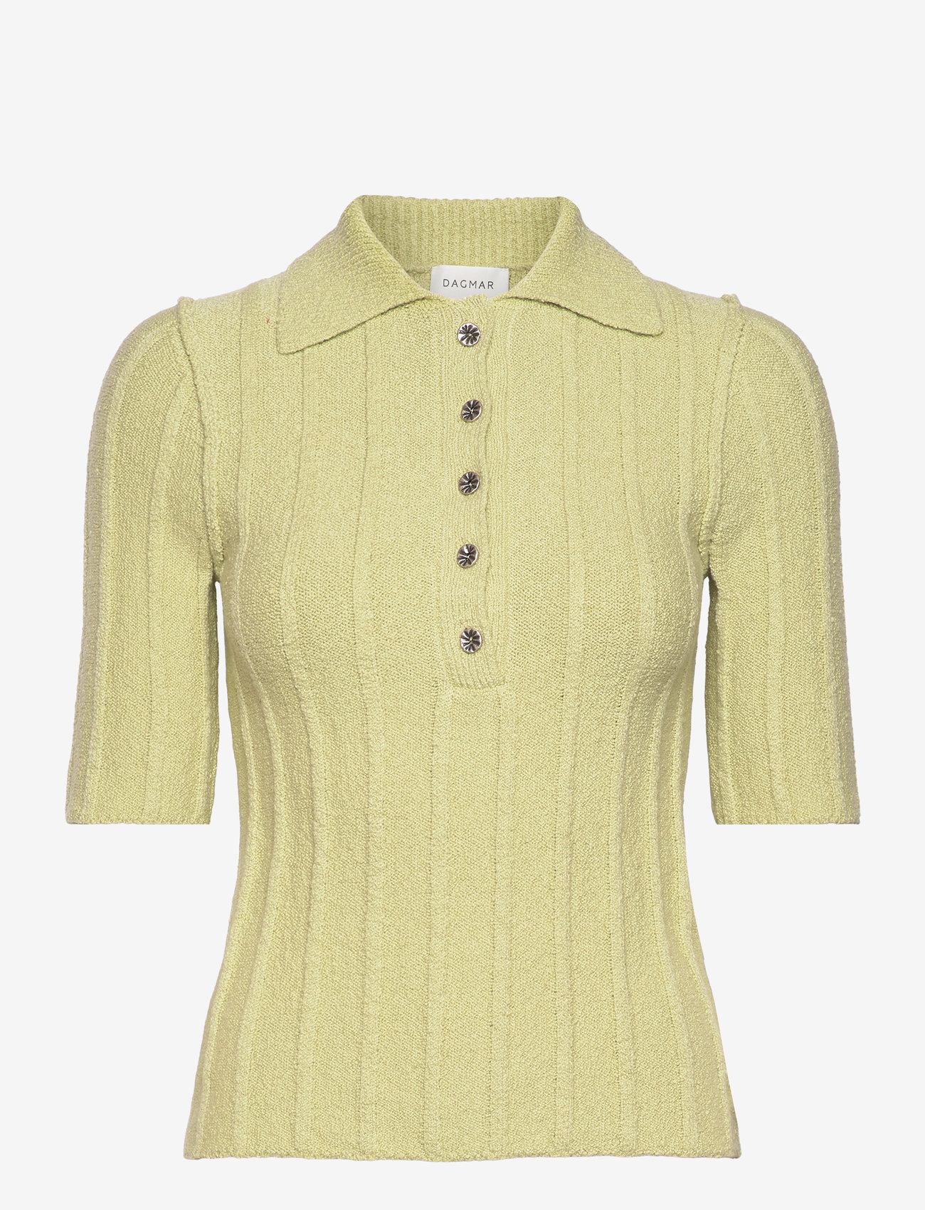 House Of Dagmar - Wide rib top - poloshirts - pistachio green - 0