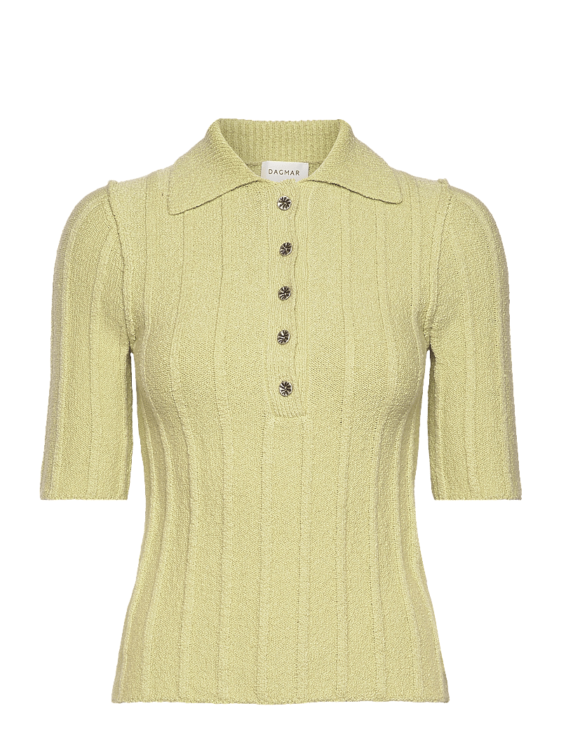 House Of Dagmar - Wide rib top - poloshirts - pistachio green - 0