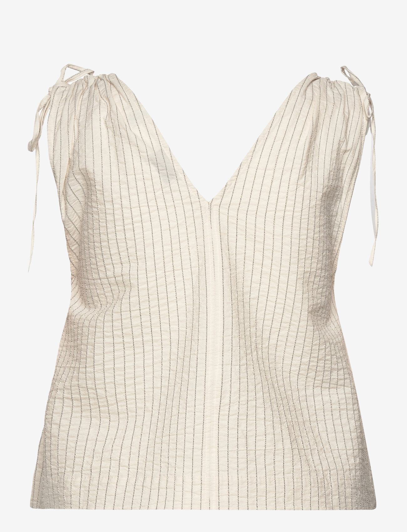 House Of Dagmar - Ruffle cotton top - white/black - 1