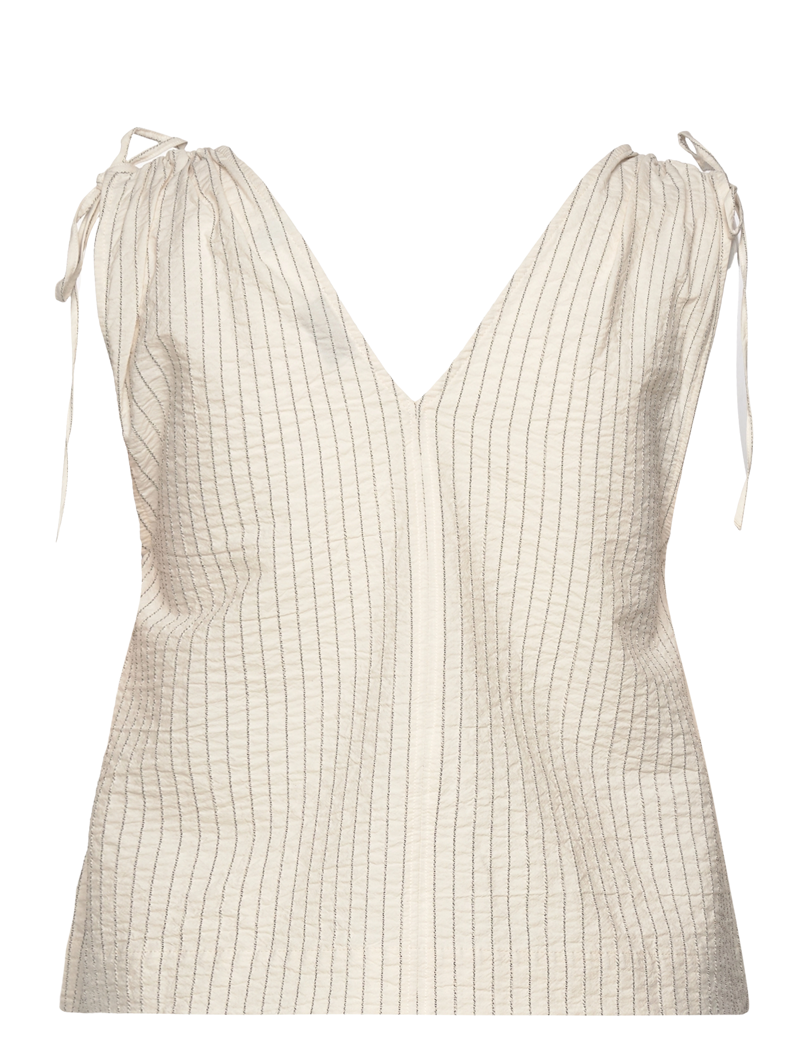 House Of Dagmar - Ruffle cotton top - white/black - 1