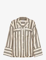 House Of Dagmar - Striped pyjama shirt - tops - ivory/black - 0