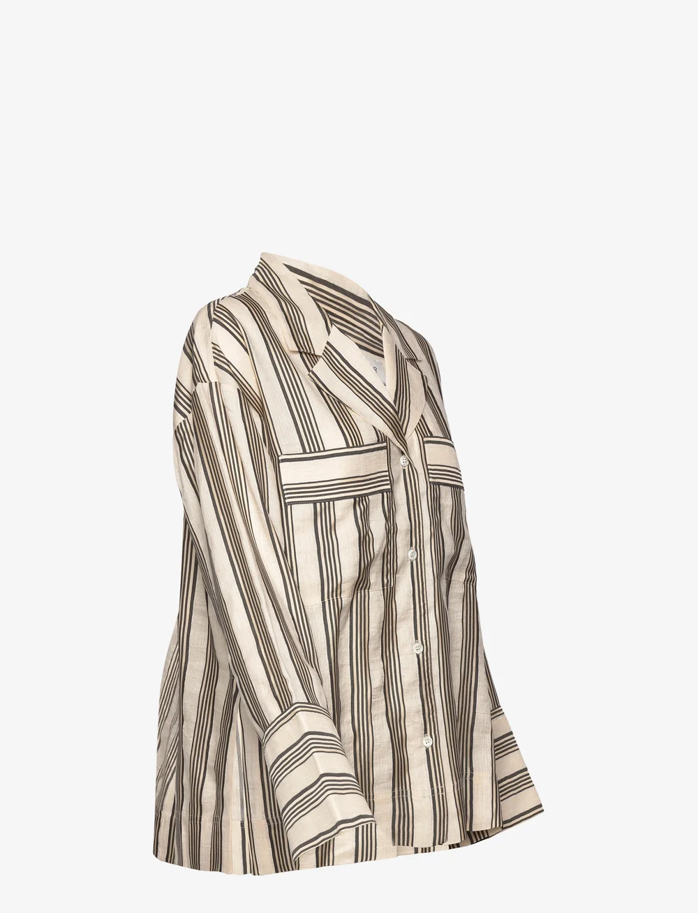 House Of Dagmar - Striped pyjama shirt - langærmede skjorter - ivory/black - 2