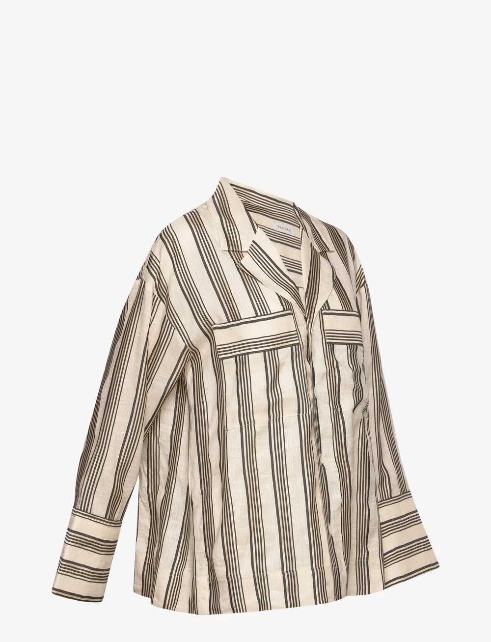 House Of Dagmar - Striped pyjama shirt - langærmede skjorter - ivory/black - 3