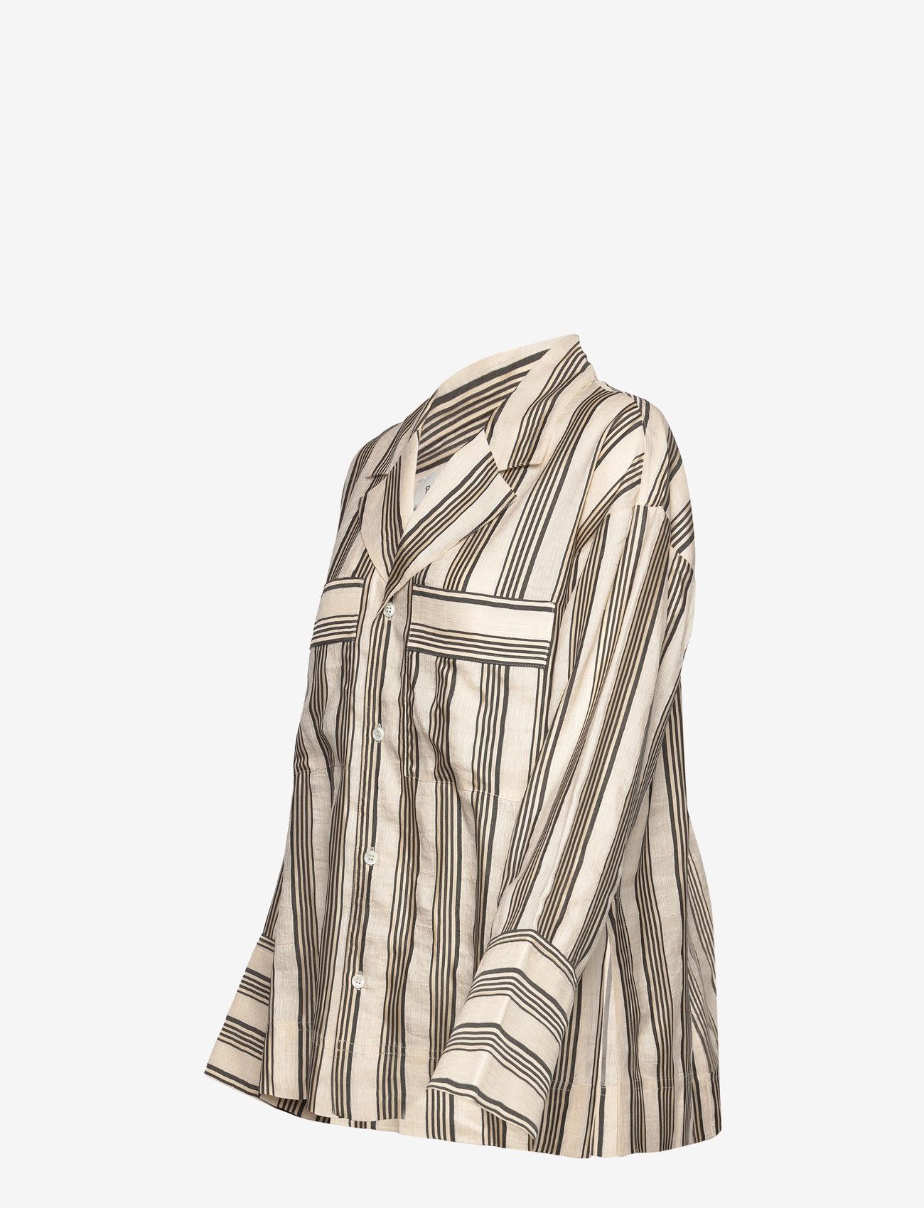 House Of Dagmar - Striped pyjama shirt - langærmede skjorter - ivory/black - 4