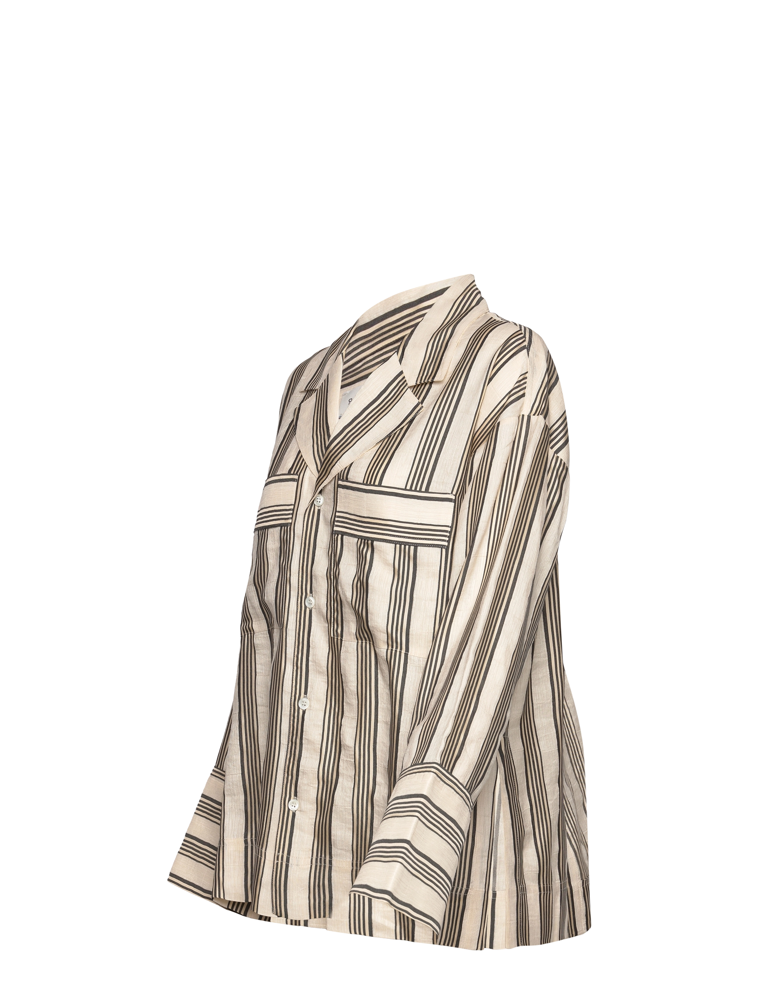 House Of Dagmar - Striped pyjama shirt - ivory/black - 4