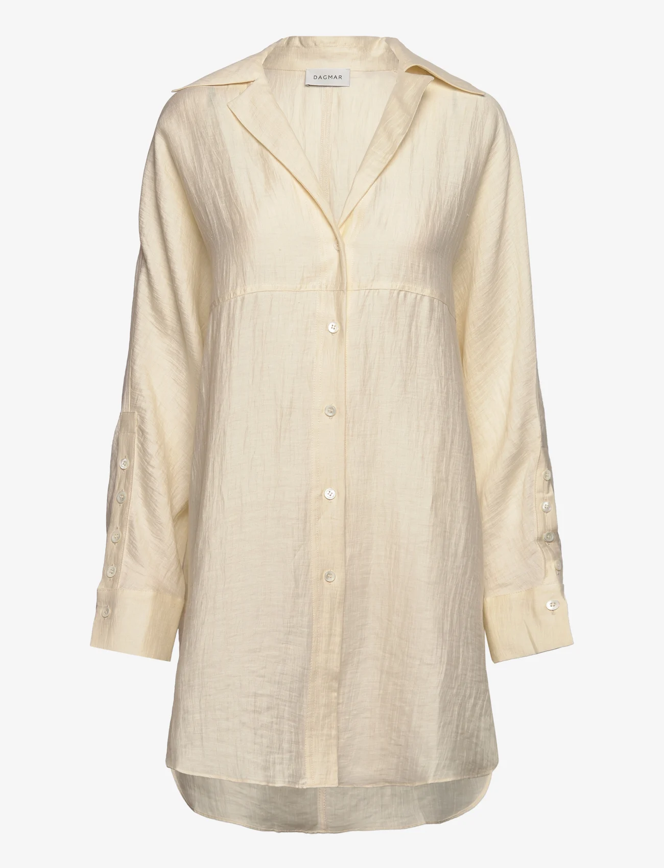 House Of Dagmar - Oversize flowy shirt - langärmlige hemden - vanilla white - 0