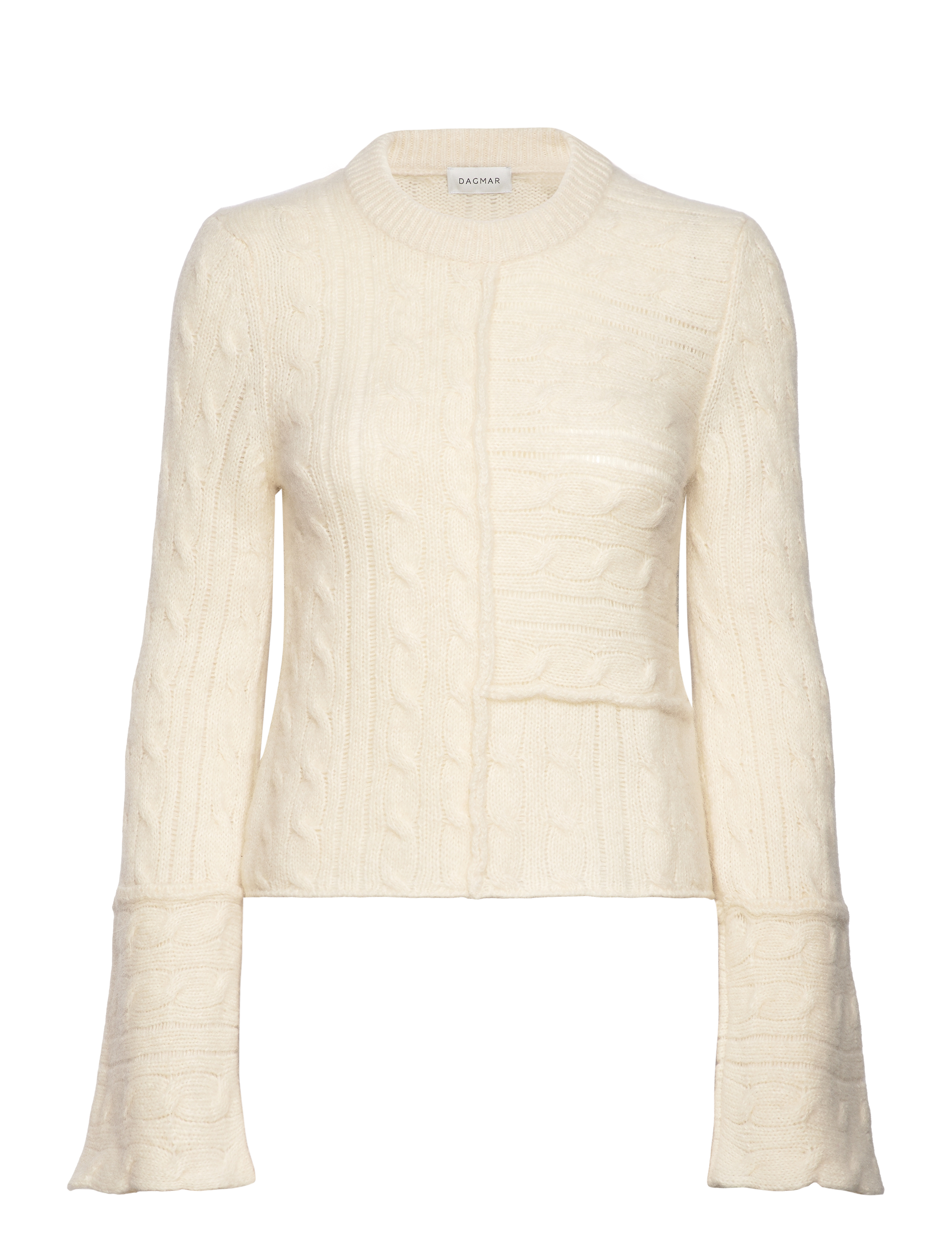 Cable knit crewneck - WHITE