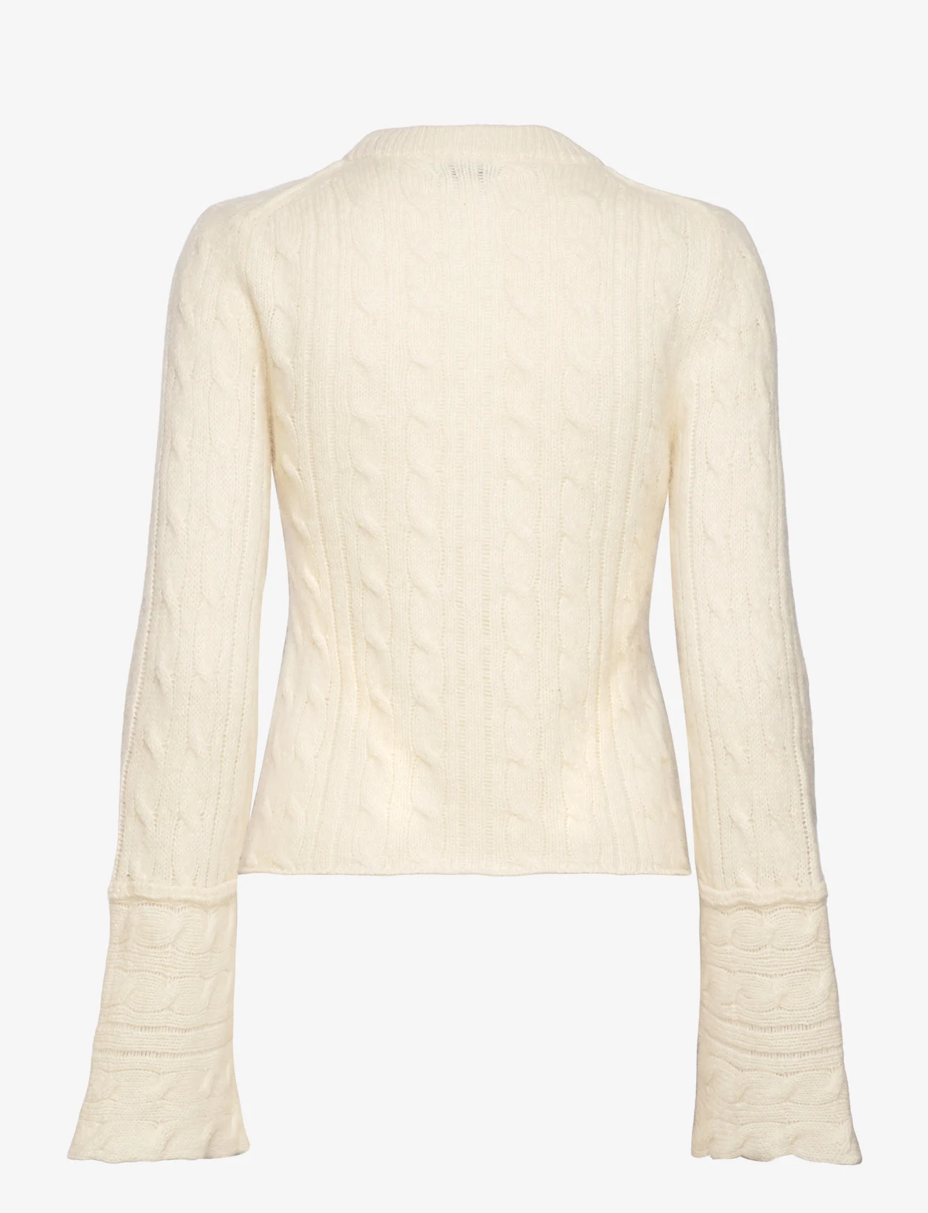 House Of Dagmar - Cable knit crewneck - jumpers - white - 1