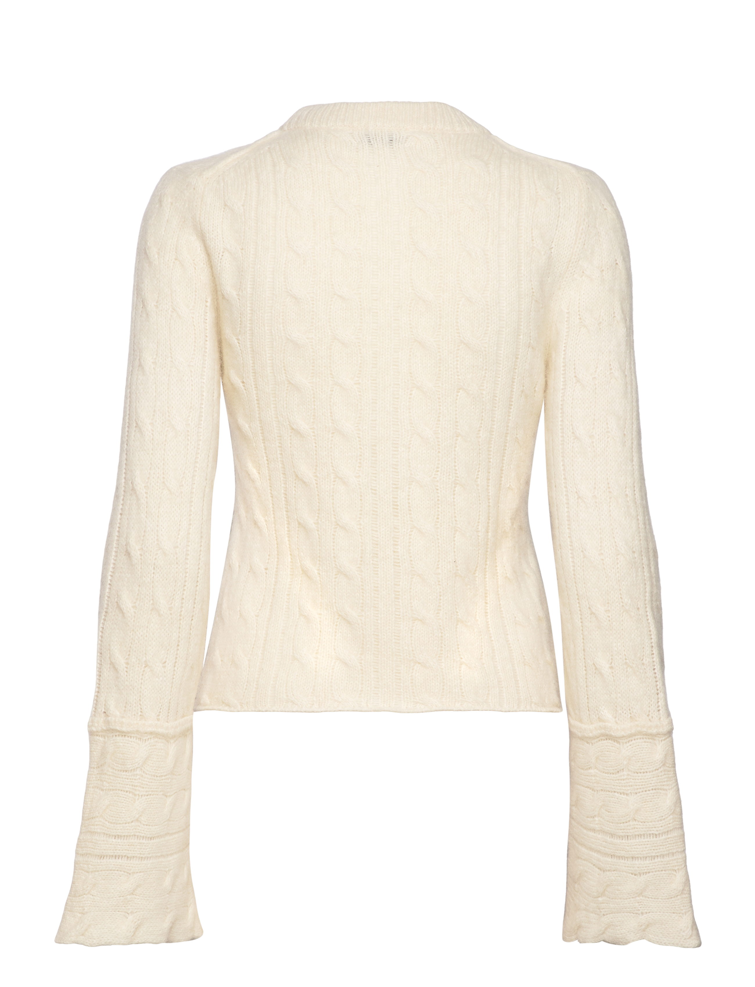 House Of Dagmar - Cable knit crewneck - white - 1