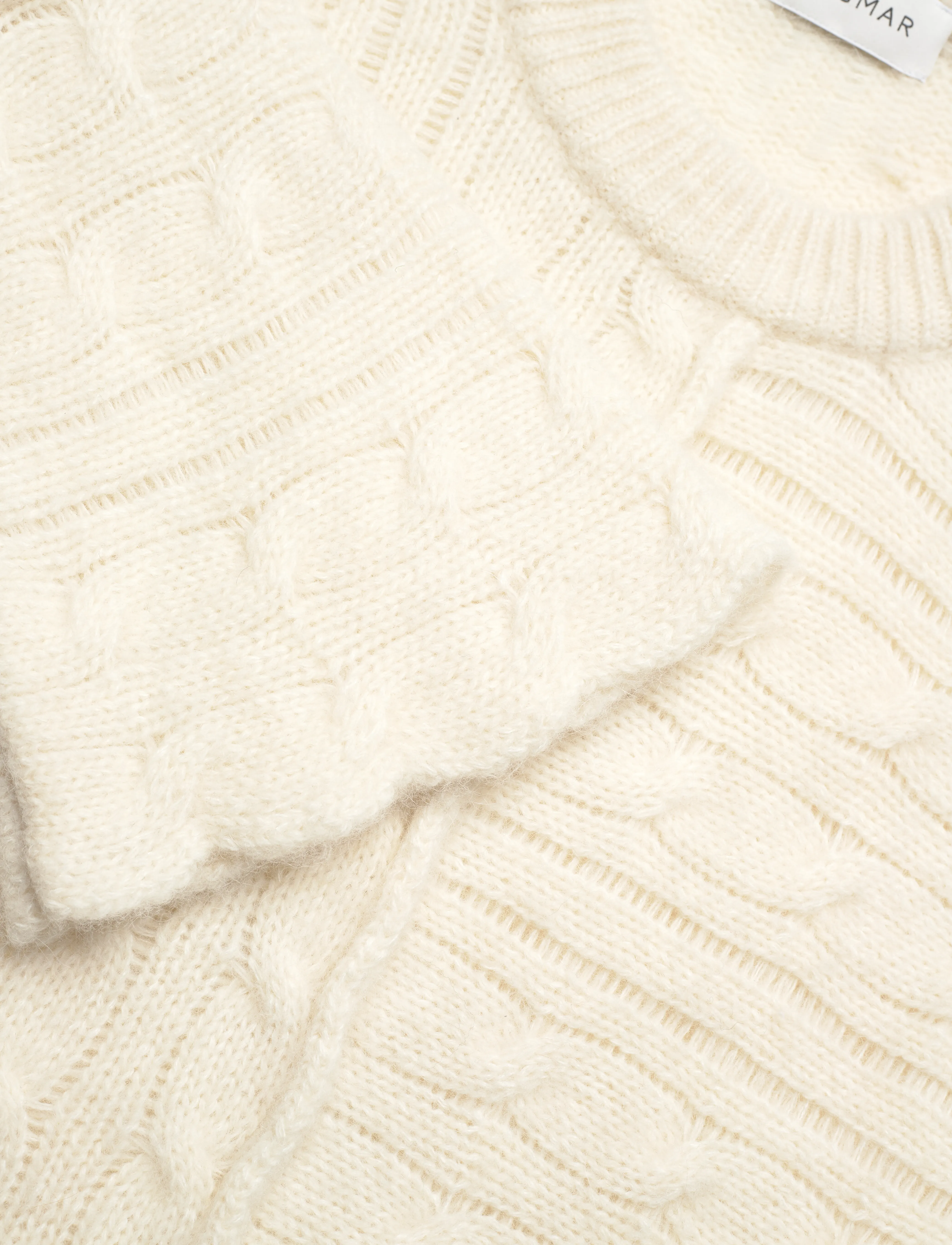 House Of Dagmar - Cable knit crewneck - white - 2