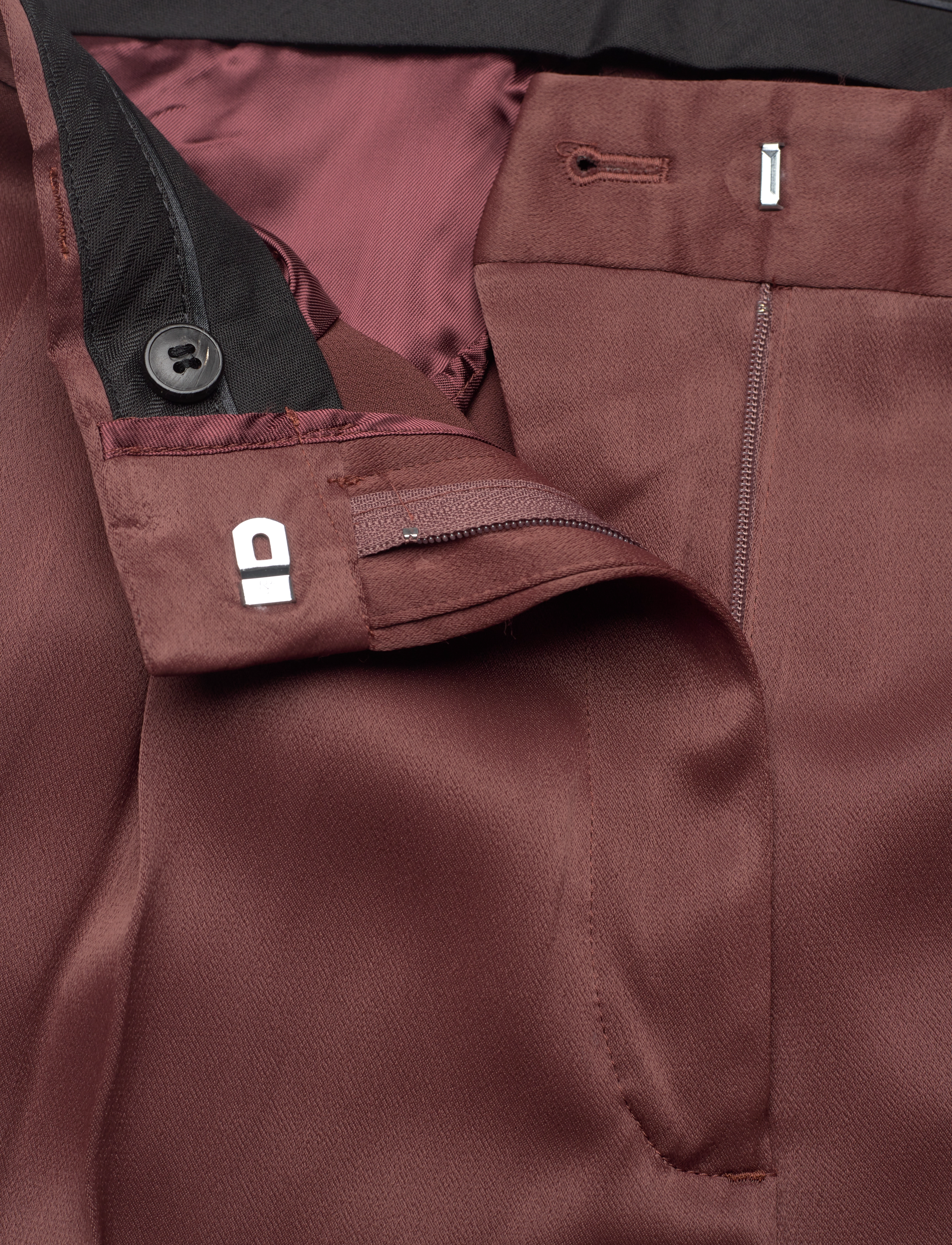 House Of Dagmar - SHINY WIDE SUIT PANT - hosen mit weitem bein - chocolate brown - 3