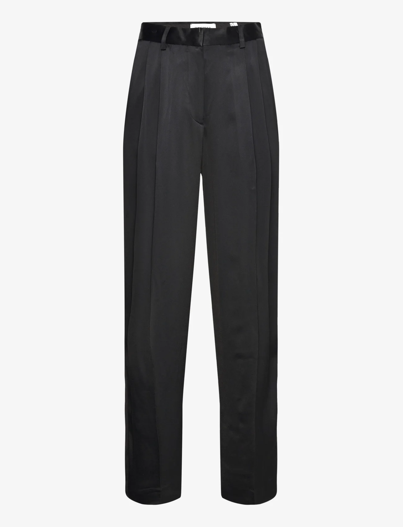 House Of Dagmar - Shiny wide suit pant - dalykinio stiliaus kelnės - black - 0