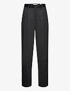 Shiny wide suit pant - BLACK