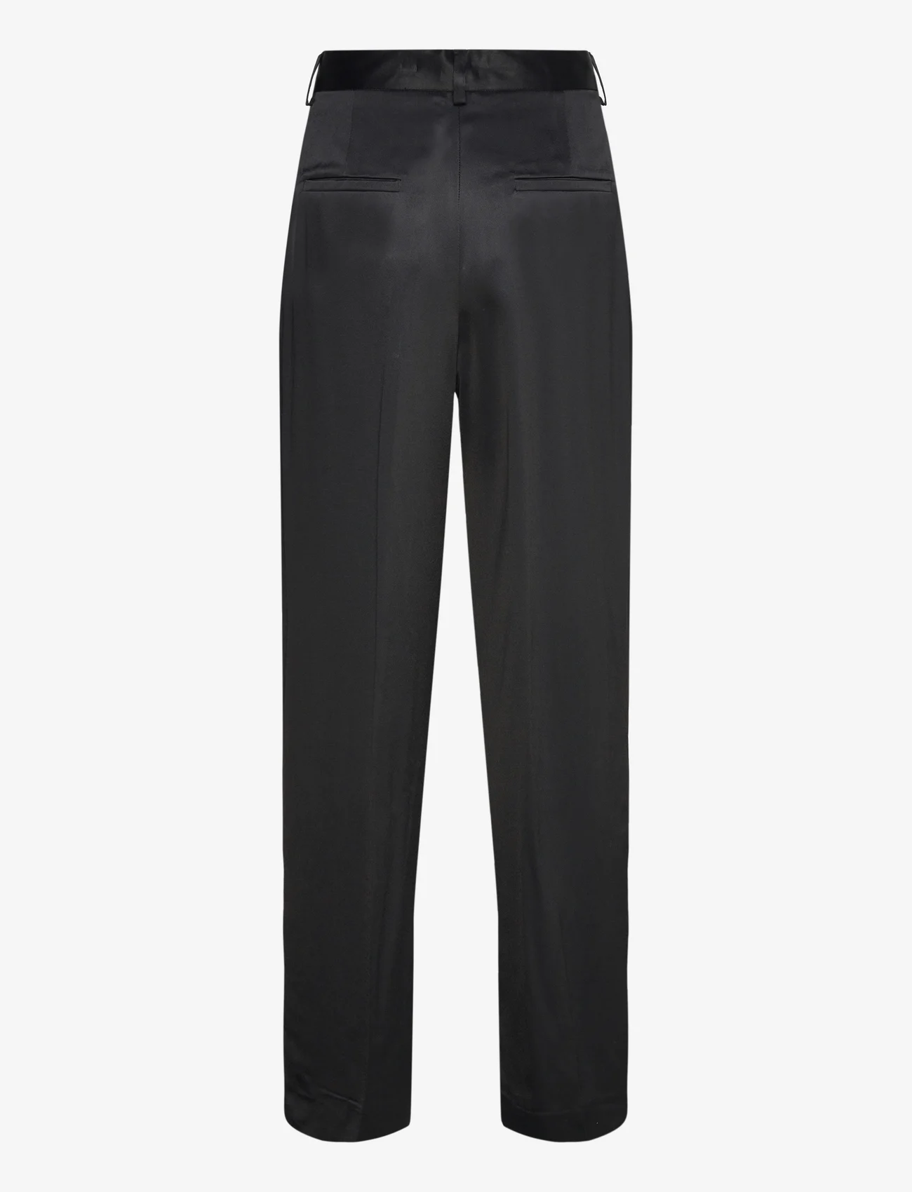 House Of Dagmar - Shiny wide suit pant - dressbukser - black - 1