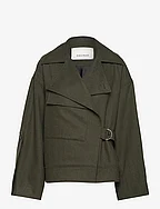 Aviator wool jacket - MOSS GREEN