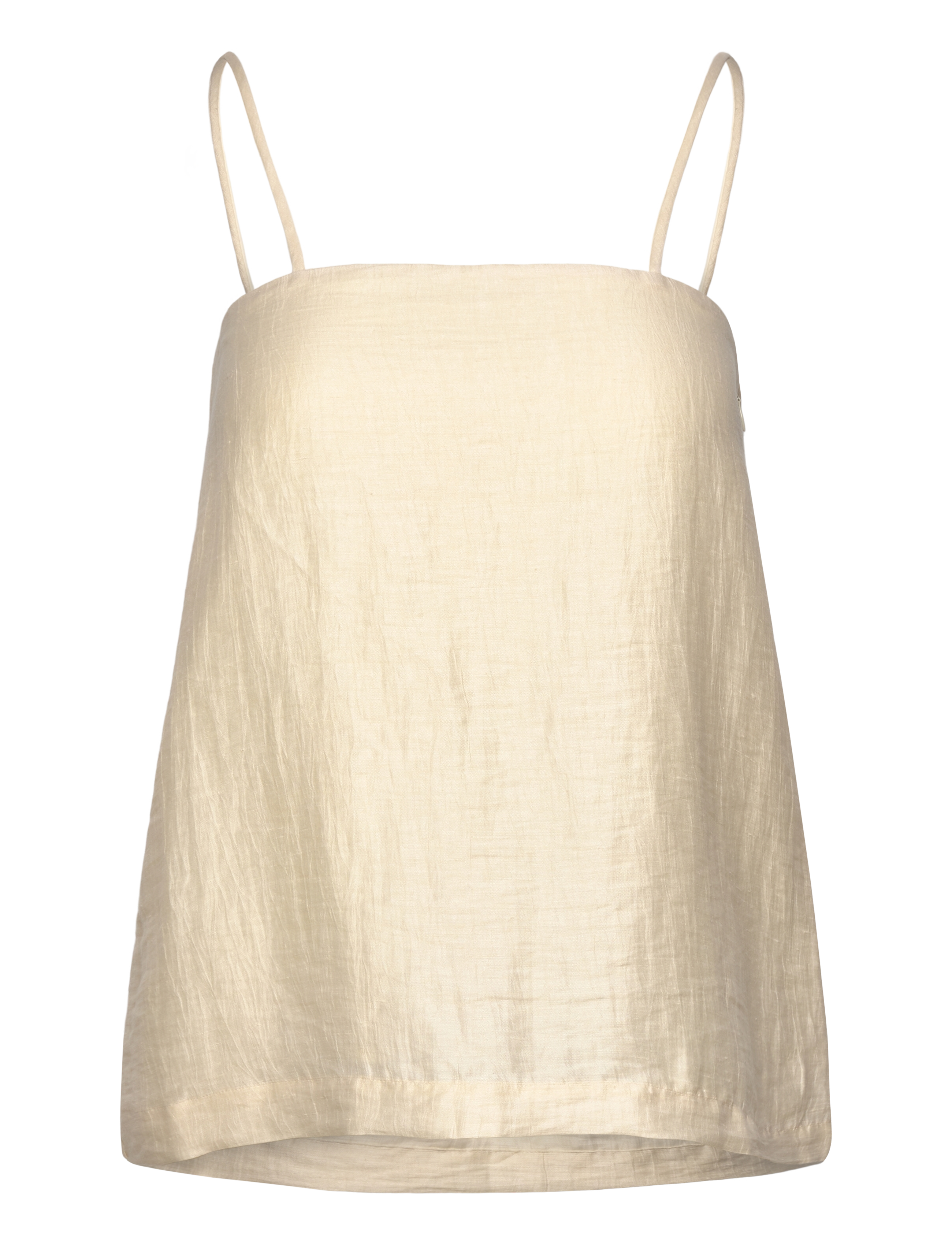 House Of Dagmar LINEN STRAP TOP - Dagmar - VANILLA WHITE / cream