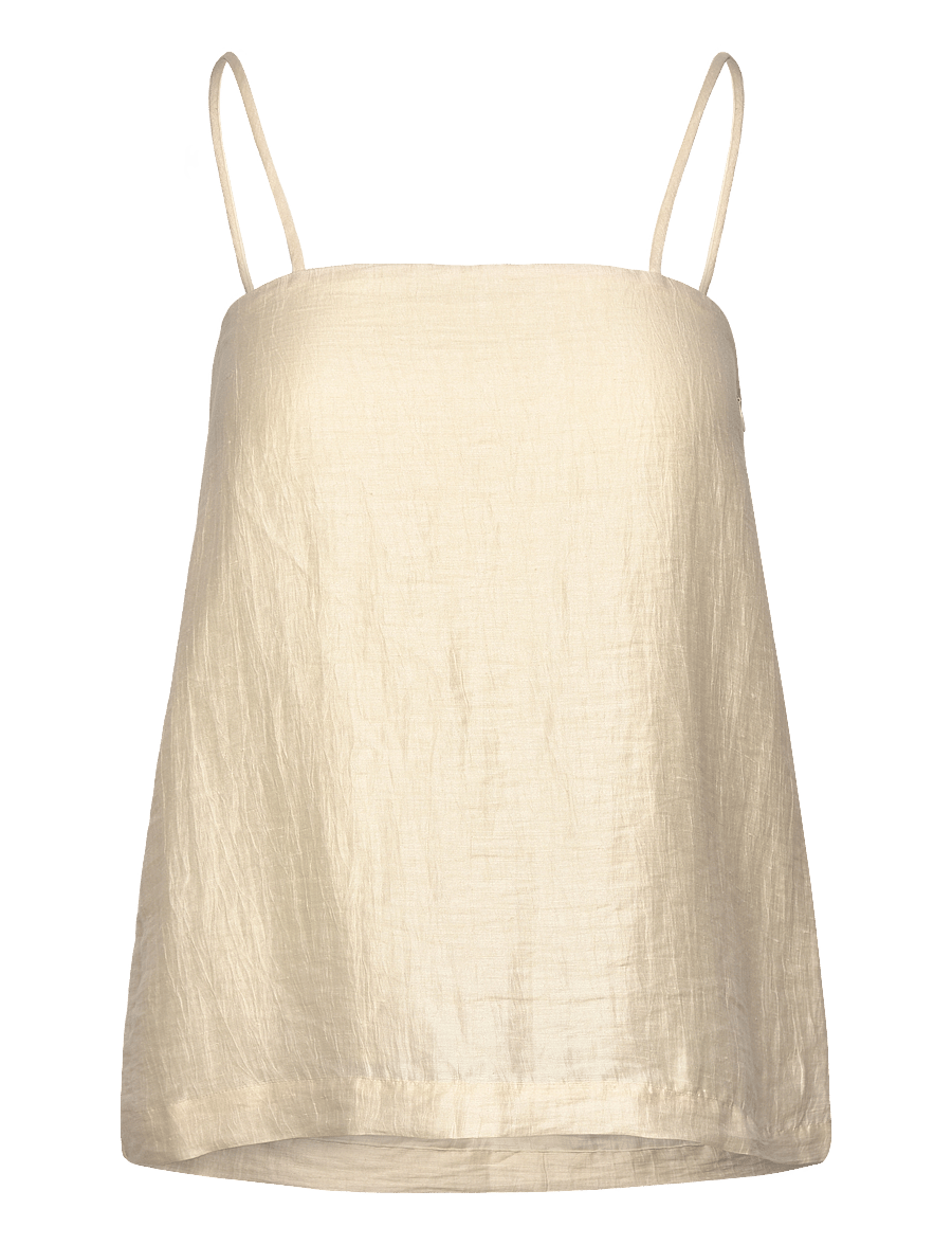 House Of Dagmar - LINEN STRAP TOP - Ærmeløse bluser - vanilla white - 0