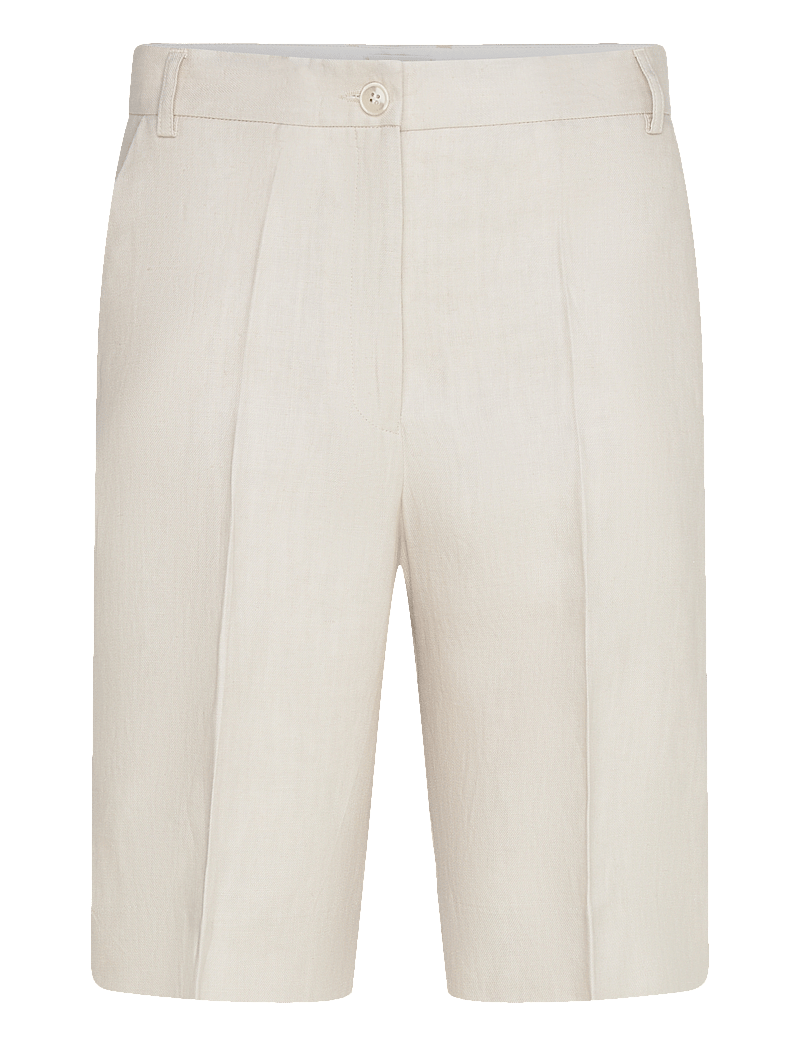 House Of Dagmar - TAILORED SHORTS - hørshorts - oat - 0