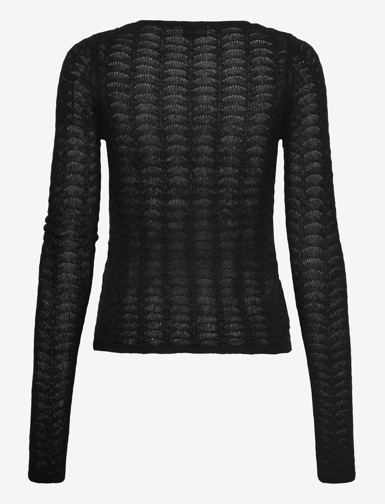 House Of Dagmar - WOOL LACE TOP - efterårstøj - black - 1