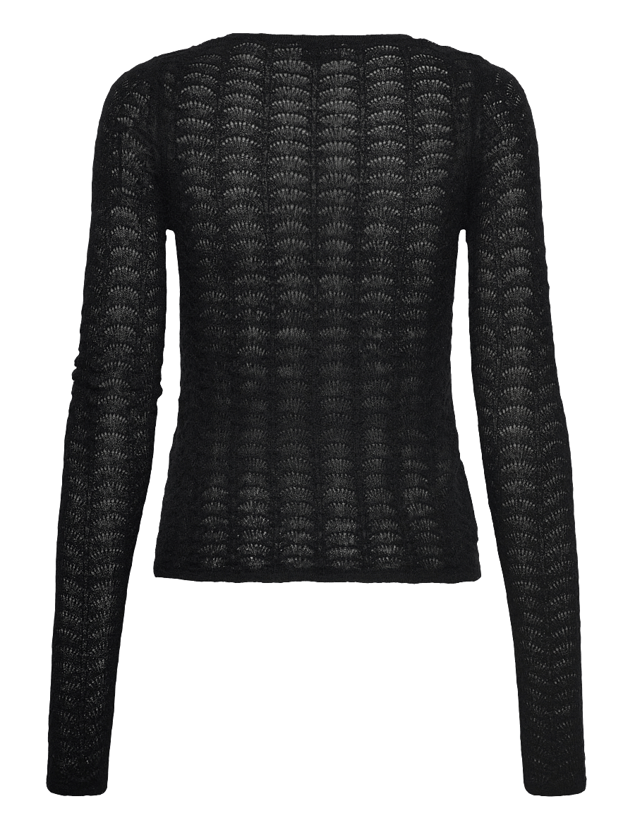 House Of Dagmar - WOOL LACE TOP - pitkähihaiset paidat - black - 1