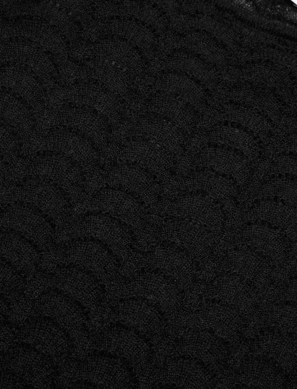 House Of Dagmar - WOOL LACE TOP - langærmede toppe - black - 2