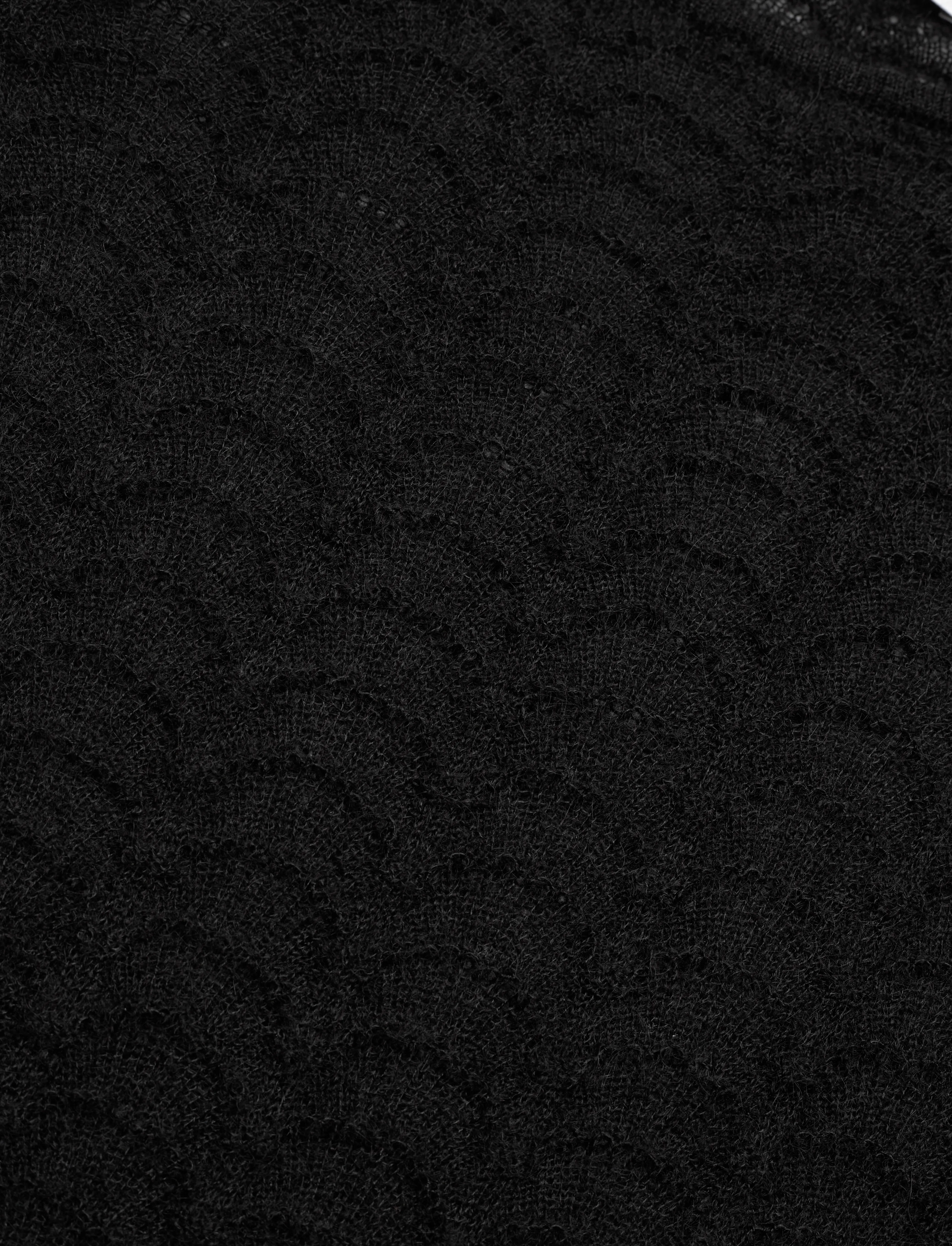 House Of Dagmar - WOOL LACE TOP - langærmede toppe - black - 2