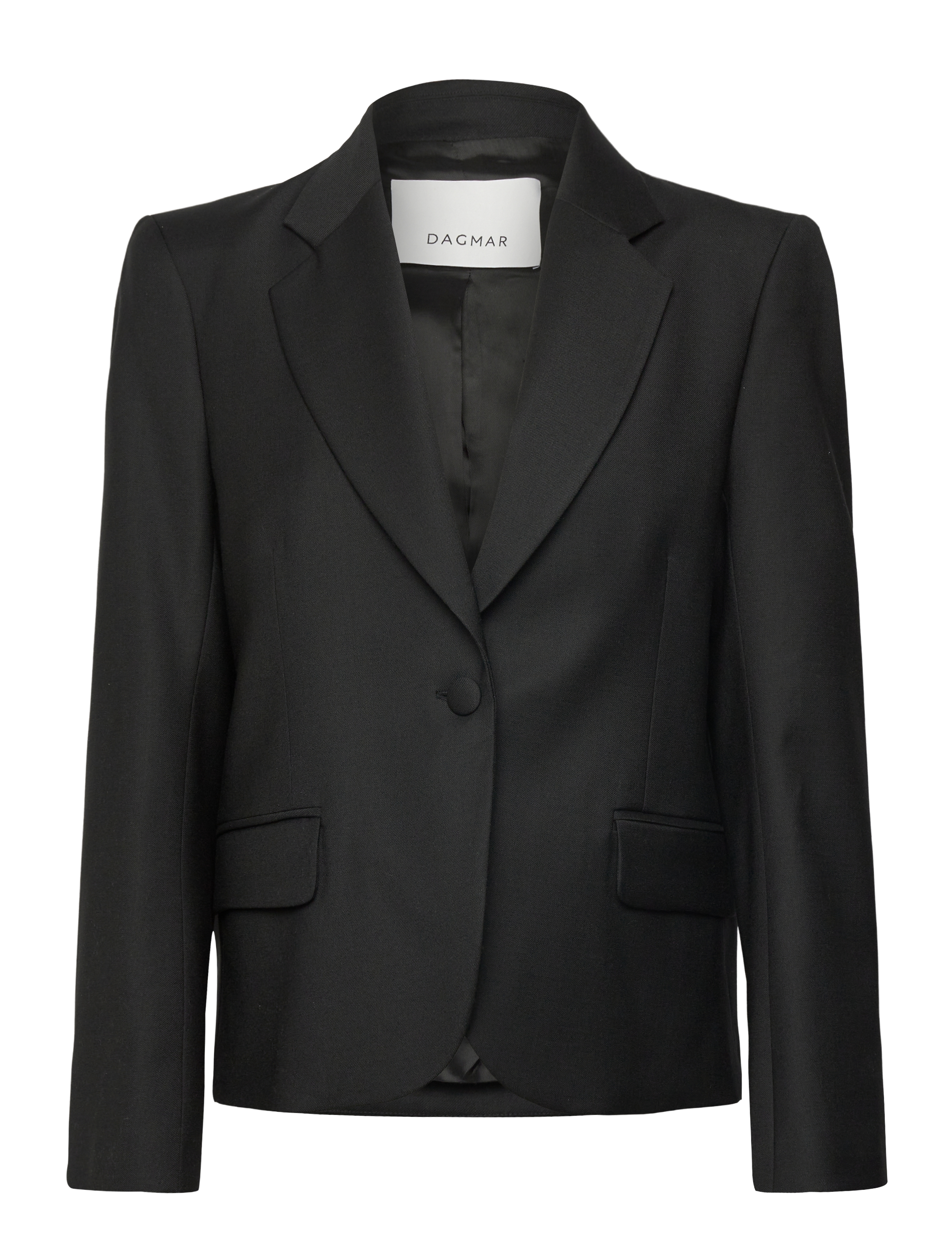 House Of Dagmar Short Pleated Blazer, Kvinder, Kort Plisseret Blazer, Sort, Str: 42