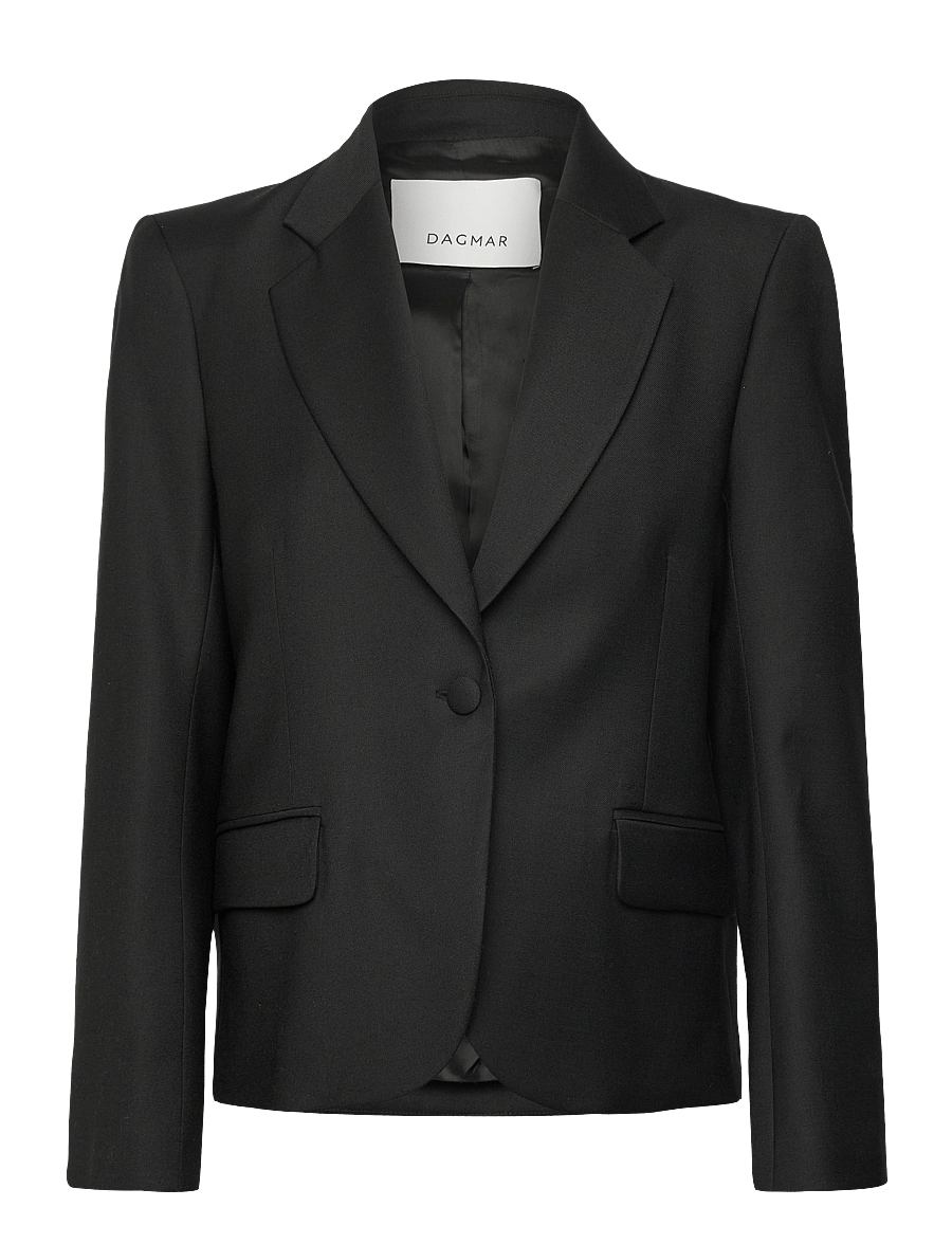 House Of Dagmar - SHORT PLEATED BLAZER - enkeltradede blazere - black - 0