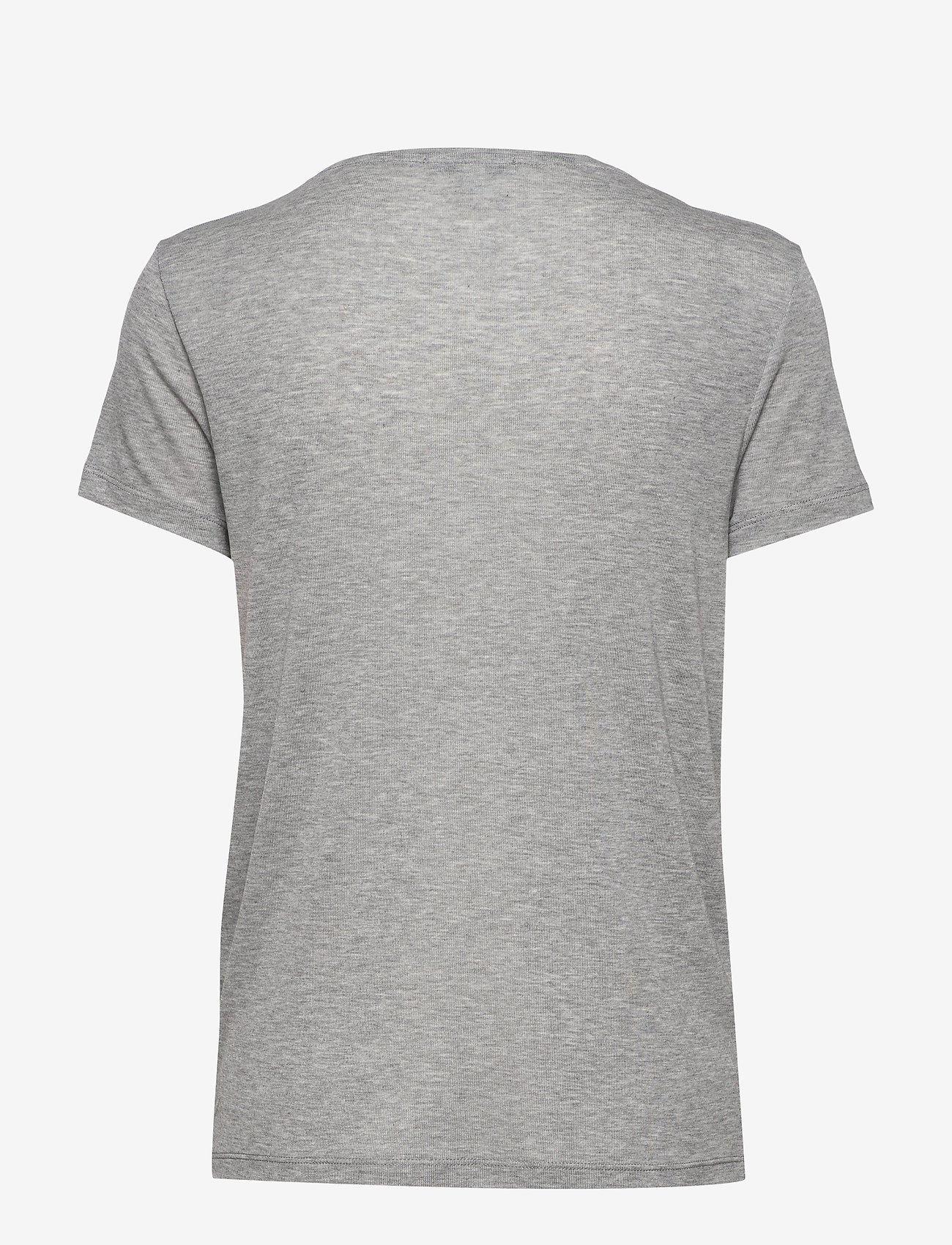 House Of Dagmar - Ribbed lyocell tee - light grey melange - 1