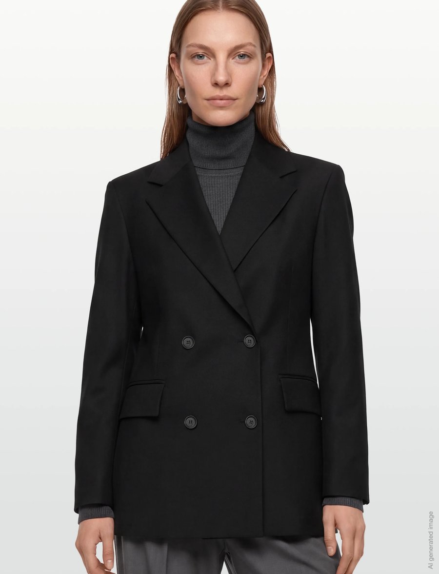 House Of Dagmar - CLASSIC WOOL BLAZER - zweireihige blazer - black - 3