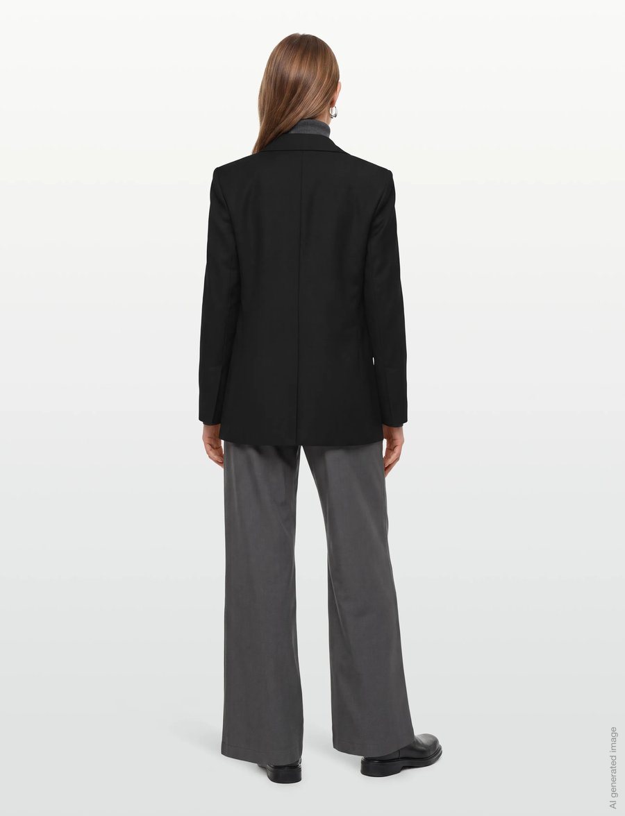 House Of Dagmar - CLASSIC WOOL BLAZER - zweireihige blazer - black - 4