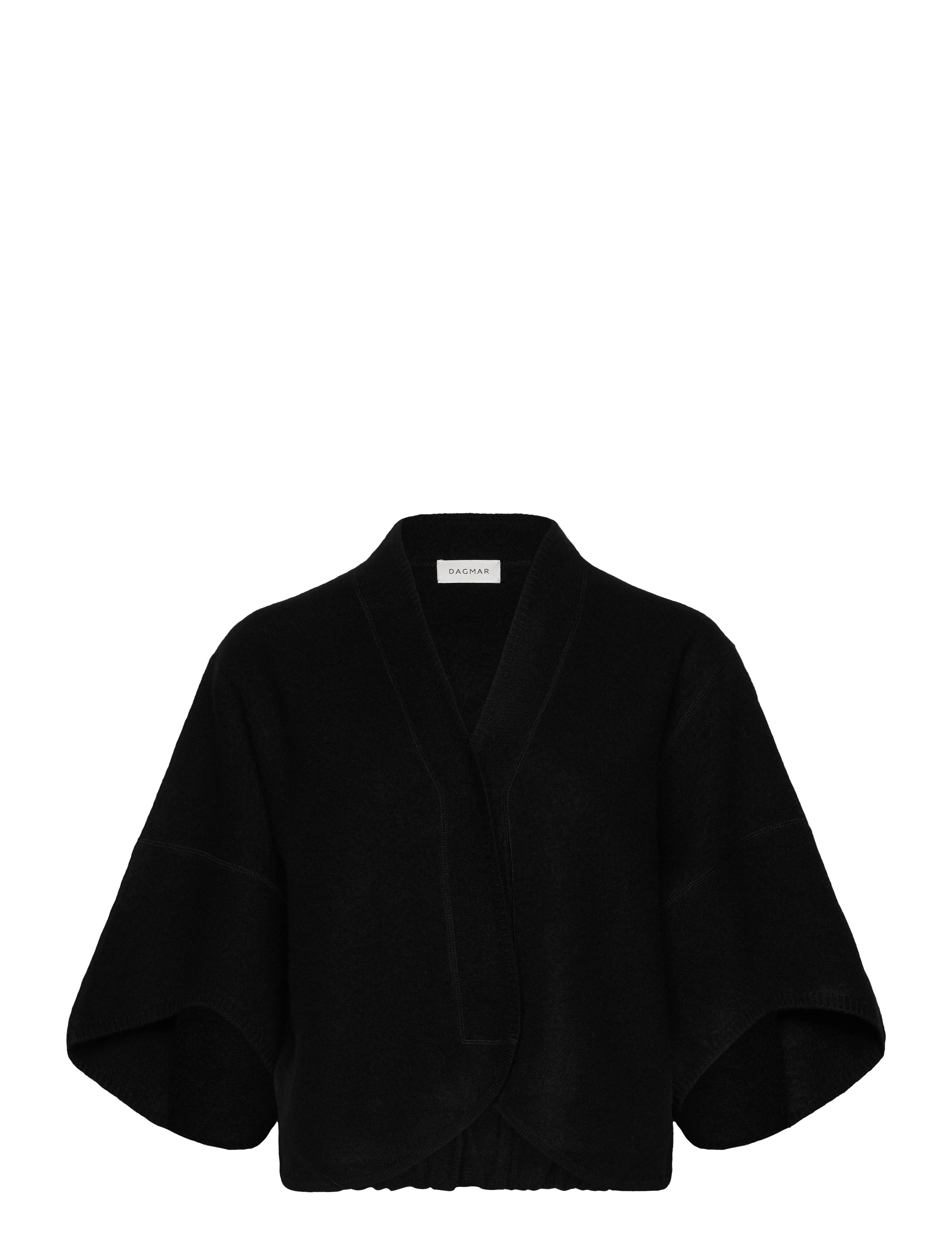 House Of Dagmar SHORT WOOL CARDIGAN - Kläder - BLACK / black