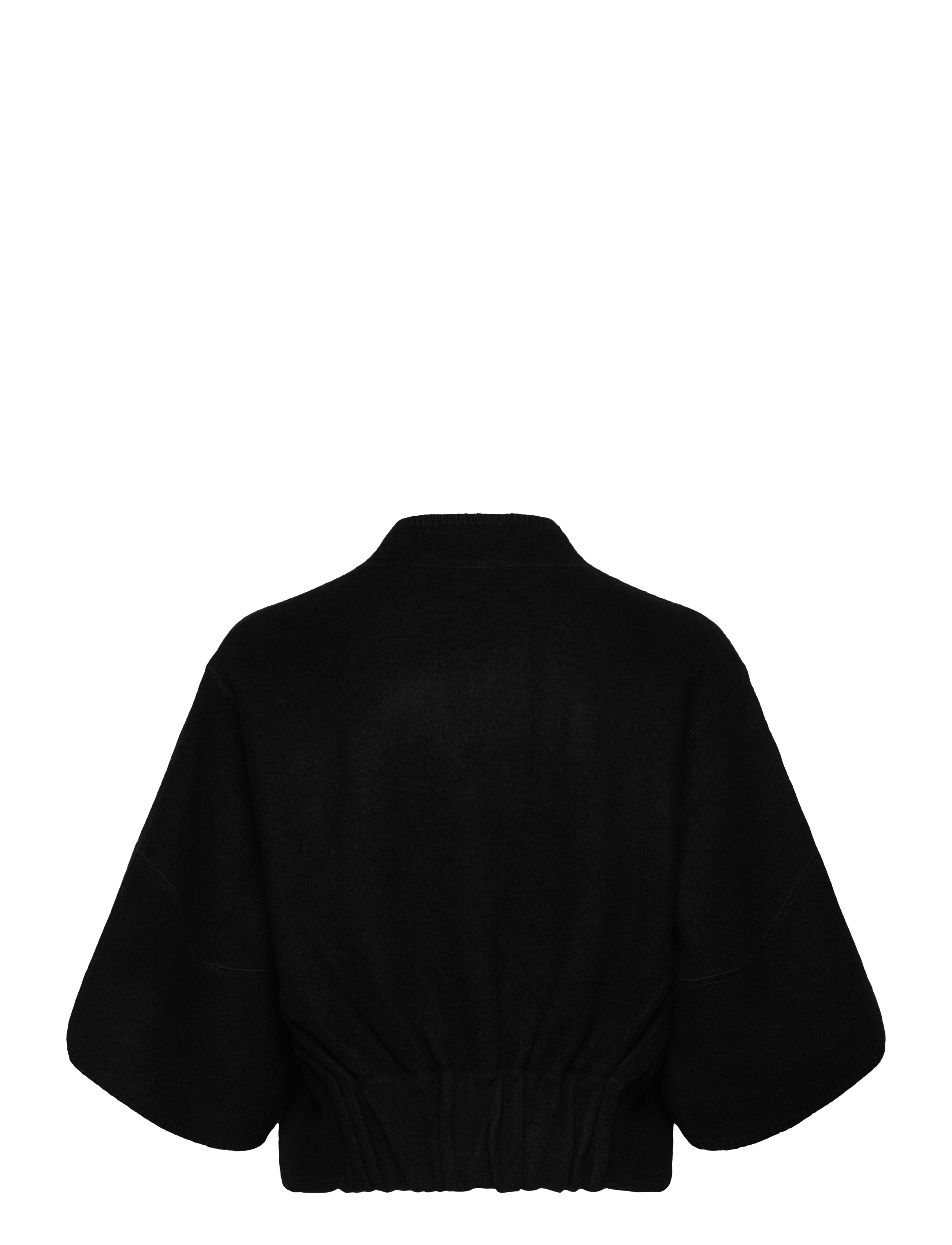 House Of Dagmar - SHORT WOOL CARDIGAN - black - 1