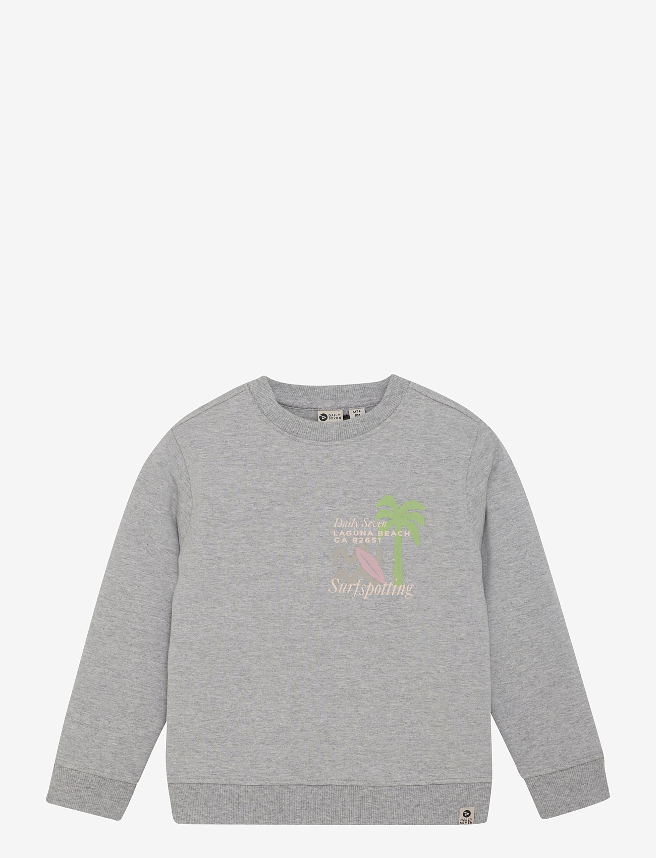 Daily 7 - Sweater Textprint - sweatshirts - medium grey melange - 0