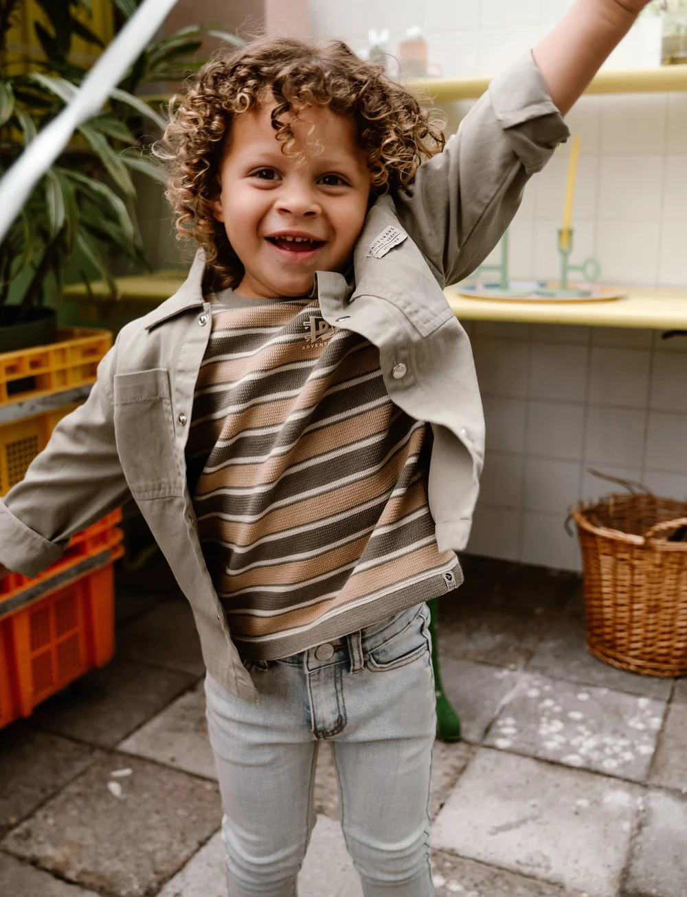 Daily 7 - T-shirt Stripe - kortærmede t-shirts - desert olive - 3