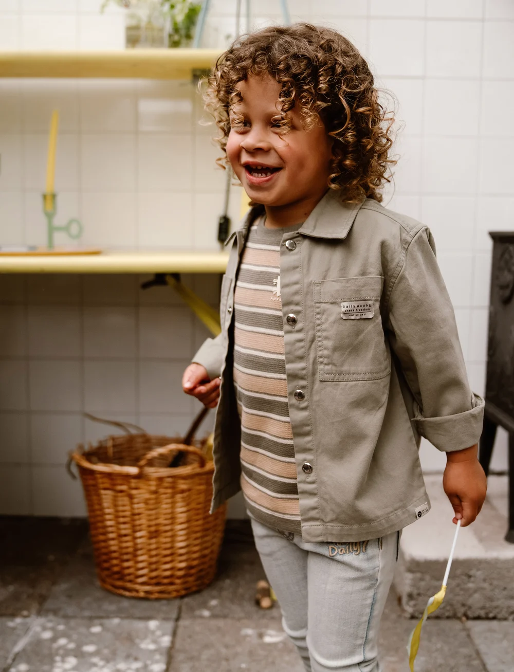 Daily 7 - T-shirt Stripe - kortærmede t-shirts - desert olive - 4