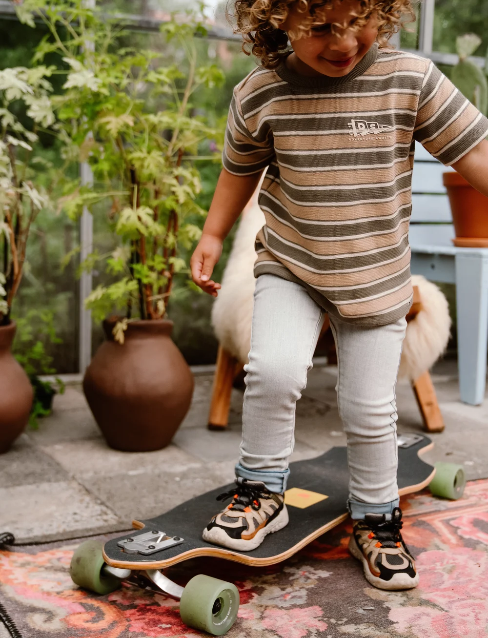 Daily 7 - T-shirt Stripe - kortærmede t-shirts - desert olive - 5