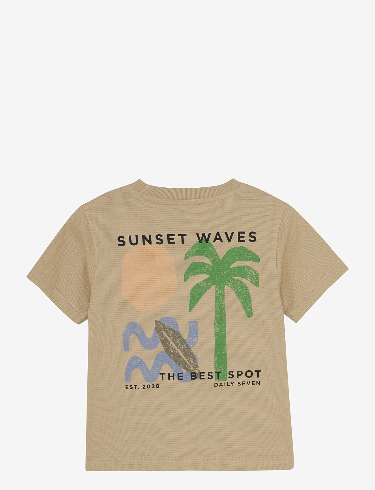 Daily 7 - T-shirt Structure Print - kortærmede t-shirts - latte sand - 2